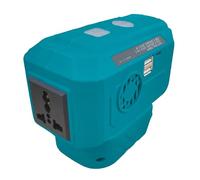 Onduleur portable 200 W pour batteries Makita 18 V, convertit en prise 230 V AC et avec double ports USB-/USB-C - Lampe LED intégrée de 200 lm - Pour l'extérieur, le camping, les ordinateurs portables