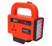 Onduleur pour Batteries, Lampe LED 30W | Centrale électrique DC 20V à AC 110V, 1 prise AC, 2 ports USB, conception portable, idéale pour le camping