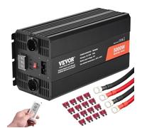VEVOR Onduleur à onde sinusoïdale modifiée, 5000 W, onduleur CC 12 V à CA 230 V avec 2 prises CA, 2 ports USB, 1 port Type-C, écran LCD et une télécommande pour appareils ménagers à charge élevée