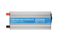 Onduleur Puissance Onduleur Sinusoïdal Pur 3000 W/6000 W 12 V vers 220 V/230 V Double Prise Secteur Affichage LED pour Camping-Car Voiture Maison(12V,2000W)