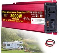 Onduleur sinusoïdal pur, 1600 W, 2200 W, 3000 W, DC-AC 24 V, 48 V, 60 V, 72 V vers 110 V, 220 V, convertisseur de tension AC, transformateur pour véhicules, adaptateur de voiture avec chargeur secte