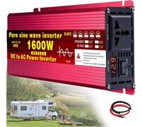 Onduleur sinusoïdal pur, 1600 W, 2200 W, 3000 W, DC-AC 24 V, 48 V, 60 V, 72 V vers 110 V, 220 V, convertisseur de tension AC pour véhicules, adaptateur de voiture avec chargeur secteur (1600 W, 60 V