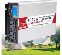 Onduleur sinusoïdal pur 4 000 W/5 000 W/6 000 W/8 000 W, convertisseur de tension DC 12 V, 24 V, 48 V, 60 V, 72 V vers AC 230 V, 240 V, avec prise et chargeur USB, pour voiture, voyage, camping (4 0