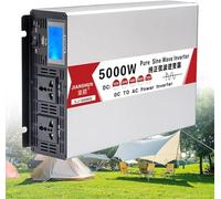 Onduleur sinusoïdal pur 4 000 W/5 000 W/6 000 W/8 000 W, convertisseur de tension DC 12 V, 24 V, 48 V, 60 V, 72 V vers AC 230 V, 240 V, avec prise et chargeur USB, pour voiture, voyage, camping (5 0