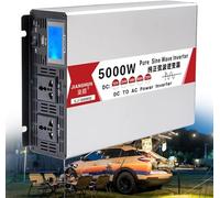 Onduleur sinusoïdal pur, 4000W/5000W/6000W/8000W DC 12V/24V/48V/60V/72V vers AC 110V/220V 230V 240V Convertisseur de tension avec prises USB LED Tension pour voiture camping caravane voyage (5000W,