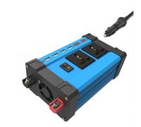 Onduleur sinusoïdal Pur, convertisseur 12 V vers 110 V/220 V CA pour Camping-Car, Camion, Installation Solaire, extérieur, avec Deux Prises CA et 4 Ports USB (500 W, Bleu)
