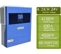 onduleur solaire hybride 4KW, sortie d'onde sinusoïdale pure, haute efficacité 98%, ANJ-4000W-24V-WIFI, 220-240V, 24V