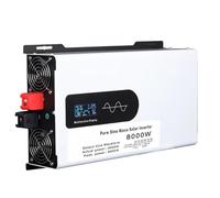 Onduleur Solaire Hybride 5000/6000/8000/10000/12000 W, 12 V/24 V/48 V/60 V/72 V/96 V CC vers 110 V/220 V, avec 2 Prises CA Et Écran LCD, pour Batteries Plomb-Acide/Lithium Domestiques.
