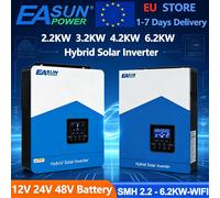 Onduleur solaire hybride EASUN POWER 6.2KW 12V 24V 48V 220V à onde sinusoïdale pure avec chargeur MPPT 80A 120A, onduleur hors réseau 2.2KW 3.2KW 4.2KW avec WIFI 4.2KW-24V-WIFI
