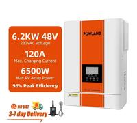 Onduleur solaire hybride, puissance 4KW & 62KW, 96% d'efficacité, compatibilité avec plusieurs batteries , SMG II 6,2KW WIFI