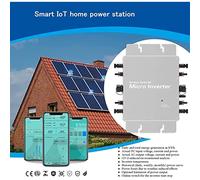 Onduleur Solaire Micro Etanche, Alimentation en Alliage d'Aluminium Raccord¿¿e au Reseau 22-50V CC/120/230V CA Syst¿¿me de Surveillance Intelligent 1400W