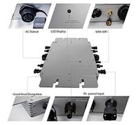 Onduleur Solaire Reli¿¿ au Reseau, 1400W, Etanche IP65, Surveillance WiFi, Sortie 220V, Onduleur Micro Auxiliaire ?lectrique