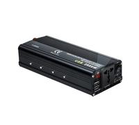 Onduleur Transformateur Convertisseur Tension 1500 W/2000 W/2600 W avec Voltmètre LED Convertisseur Tension DC 12V/24V vers AC 220V Prise Allume-Cigare Convertisseur(Black LED,DC24V,2000W Peak)
