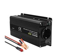 Onduleur Transformateur Onduleur Solaire 2000 W 12 V CC vers 220 V CA 2300 V Prise UE Prise Allume-Cigare Noir Convertisseur(2600W)