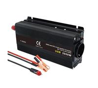 Onduleur Transformateur Onduleur Solaire 2000 W 12 V CC vers 220 V CA 2300 V Prise UE Prise Allume-Cigare Noir Convertisseur(2000W)