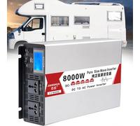Onduleur Universel, DC 12v 24v 48v 60v à AC 110v 220v Onduleur à Onde Sinusoïdale Pure 4000w 5000w 6000w Convertisseur 8000w avec 2 Prises Et Port USB, 8000W, 24Vto220V
