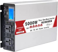 Onduleur Universel, DC 12v 24v 48v 60v à AC 110v 220v Onduleur à Onde Sinusoïdale Pure 4000w 5000w 6000w Convertisseur 8000w avec 2 Prises Et Port USB, 5000W, 24Vto220V