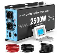 Onduleur UPS 2500W Pur Onde Sinusoïdale - Secours Pompe de Relevage avec Chargeur 25A, Télécommande LCD - Convertit 12V en 230V pour Protection sous-Sol Contre Inondations