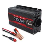 Onduleur Voiture avec Écran LCD 1500 W/2000 W/2600 W Convertisseur Tension DC12 V vers AC220 V Convertisseur(1500W Peak Black)