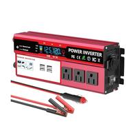 Onduleur Voiture Onduleur Puissance Pointe 2000W DC 12V À AC 220V 230V Transformateur avec 4 Prises USB 2 Affichage LED Allume-Cigare Voiture RV Convertisseur