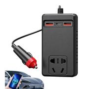 Onduleur Voiture Prise Secteur - Chargeur de Voiture 230V avec Onduleur | Convertisseur à Thermorégulation Adaptateur Prise Batterie Portable pour Camping Voyage Véhicule Camion Ordinateur Portable