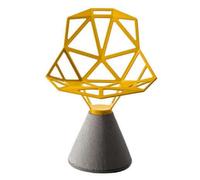 ONE B - Chaise originale socle béton assise aluminium Jaune