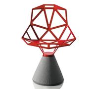 ONE B - Chaise originale socle béton assise aluminium Rouge