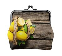 One Basket Lemons Petit porte-monnaie léger pour les visites touristiques et les courses, Noir , Taille unique, Pochette à monnaie