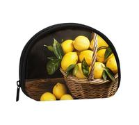 One Basket Lemons - Porte-monnaie pour femme - Joli petit portefeuille avec fermeture éclair, Noir , Taille unique, Pochette à monnaie