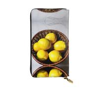 One Basket Lemons Portefeuille long en cuir imprimé - Portefeuille personnalisé tendance, plusieurs emplacements pour cartes, prêt à offrir, noir, taille unique, Noir/blanc, One Size