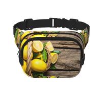 One Basket Lemons Sac banane carré double couche Sac de poitrine Sac à bandoulière Sac de course à pied Voyage Randonnée, Noir , Taille unique