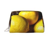 One Basket Lemons Trousse de maquillage à main en cuir avec fermeture éclair pour divers articles, blanc, Taille unique