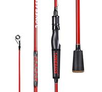 One Bass Canne à pêche IM7 en graphite et canne à couler, 2 pièces solides de qualité avec poignée super polymère - 1,8 m - Rouge