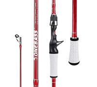One Bass Canne à pêche, spinning et casting avec 30 tonnes en fibre de carbone - 1,8 m - Rouge