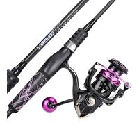 One Bass Combo canne à pêche et moulinet avec manche en super-polymère Violet/violet 1,8 m