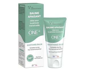 ONE Baume Apaisant | Période Menstruelle 50ml | Effet Chauffant Doux | 9 Femmes sur 10 satisfaites | Huiles Essentielles Lavande & Sauge Sclarée | Non Tachant | Testé Dermatologiquement | Dès 12 Ans