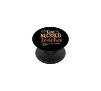 One Blessed Teacher Teach Vintage School Teachers PopSockets PopGrip Adhésif