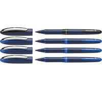 One Business 183084 Lot De 4 Stylos Roller Indélébiles Avec Tracé 0,6 Mm D'épaisseur Fabriqué En Allemagne 3 X Bleu Et 1 X Noir