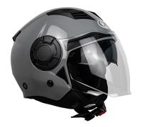 One by Camamoto | Casque Alfa 2.0 Jet/Demi-Jet pour Moto et Scooter, Gris Nardo Brillant, Double Visière, Homologation ECE R22-06, Taille M (57-58 cm)