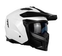 One by Camamoto | Casque Moto et Scooter Track Jet Blanc Brillant Intégral avec Mentonnière Amovible Homologué ECE R22-06 Taille XS (53-54 cm)
