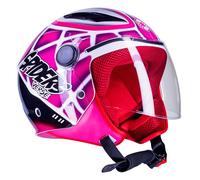 One by Camamoto | Casque Spiderman pour Fille, Homologué, Moto et Scooter, Taille M (49-50 cm), Fermeture Micrométrique, Junior