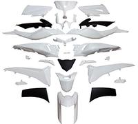 one by Camamoto cod 77380070 set kit carénage complet en plastique couleur blanc abs compatible avec yamaha t-max 530 année 2015-2016 (29 pcs)
