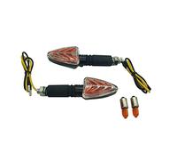 one by camamoto paire de clignotants (cod 77206002D clignotants flèches noires flèches noires long shank CE approved universal fit compatible avec moto scooter cafe race motard enduro quad)