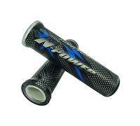 one by Camamoto Poignées de Guidon Moto (77344210 Paire de poignées Couleur Noir/Bleu Compatible avec adhérence optimale Produit d'installation Facile, ø Gauche 22 mm/DX 25 mm - Longueur 120 mm)