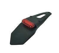 one by CAMAMOTO Support de Plaque d'immatriculation Moto Enduro Motard Supermotard avec feu Stop Position approuvée Universel Verre Rouge