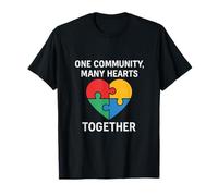 One Community Many Hearts Puzzle Arc-en-Ciel Motif cœur T-Shirt