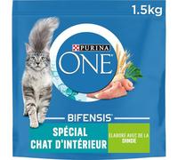 One - Croquettes pour Chat Adulte D'intérieur Dinde Bifensis PURINA | Savoureux et onctueux | Nutrition équilibrée pour Chats d'intérieur | Le Sac d'1.5kg | Lot DE 3