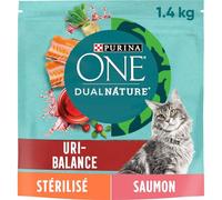 One - Croquettes pour Chat Adulte Stérilisé Saumon Cranberry | Savoureux et onctueux | Idéal pour Une Alimentation équilibrée | Le Sac d'1.4kg | Lot DE 3