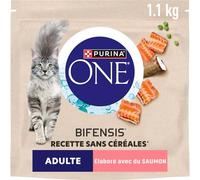 One - Croquettes pour Chat Adulte Stérilisé Saumon sans Céréales Bifensis PURINA | Savoureux et onctueux | pour Une Alimentation équilibrée | Le Sac d'1.1kg | Lot DE 3