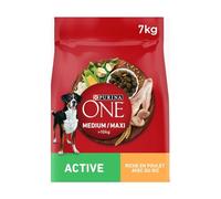 One - Croquettes pour Chien Adulte Medium Maxi +10kg Actif Poulet Riz | Nourriture savoureuse et équilibrée | pour Chiens Actifs | Le Paquet de 7kg | Lot DE 1